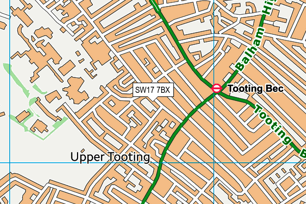 SW17 7BX map - OS VectorMap District (Ordnance Survey) SW17 7BX map - OS VectorMap District (Ordnance Survey)