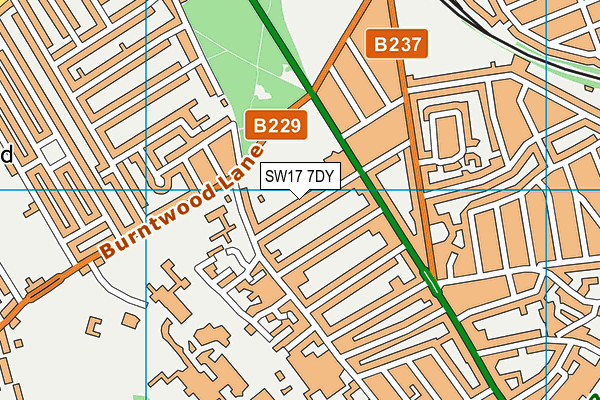 SW17 7DY map - OS VectorMap District (Ordnance Survey) SW17 7DY map - OS VectorMap District (Ordnance Survey)