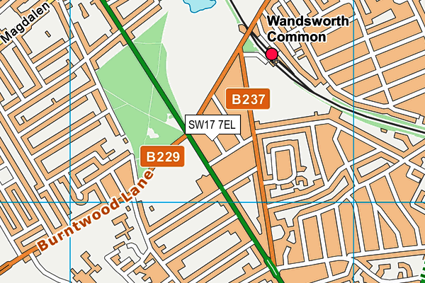 SW17 7EL map - OS VectorMap District (Ordnance Survey) SW17 7EL map - OS VectorMap District (Ordnance Survey)