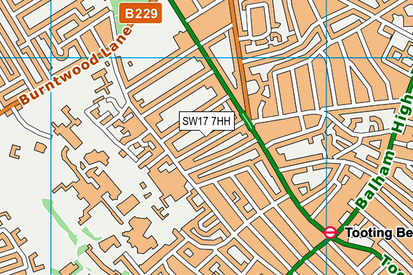 SW17 7HH map - OS VectorMap District (Ordnance Survey) SW17 7HH map - OS VectorMap District (Ordnance Survey)