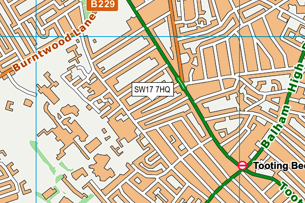 SW17 7HQ map - OS VectorMap District (Ordnance Survey) SW17 7HQ map - OS VectorMap District (Ordnance Survey)