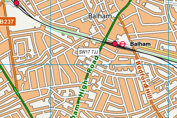 SW17 7JJ map - OS VectorMap District (Ordnance Survey) SW17 7JJ map - OS VectorMap District (Ordnance Survey)