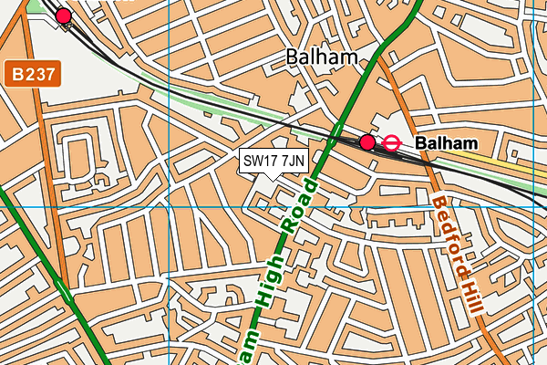 SW17 7JN map - OS VectorMap District (Ordnance Survey) SW17 7JN map - OS VectorMap District (Ordnance Survey)