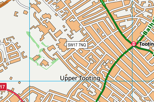 SW17 7NQ map - OS VectorMap District (Ordnance Survey) SW17 7NQ map - OS VectorMap District (Ordnance Survey)