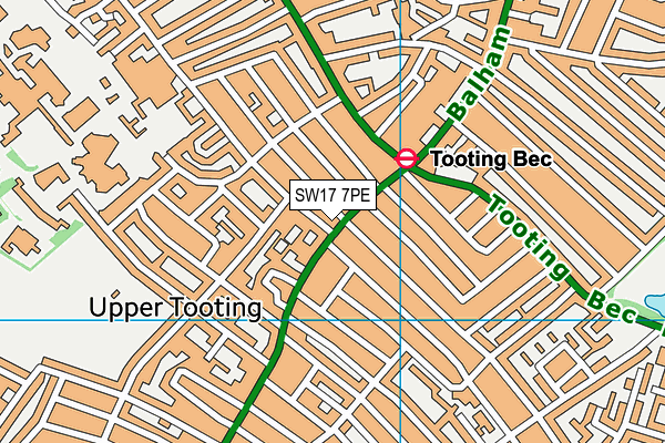 SW17 7PE map - OS VectorMap District (Ordnance Survey) SW17 7PE map - OS VectorMap District (Ordnance Survey)