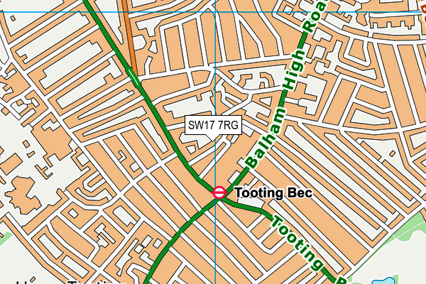 SW17 7RG map - OS VectorMap District (Ordnance Survey) SW17 7RG map - OS VectorMap District (Ordnance Survey)