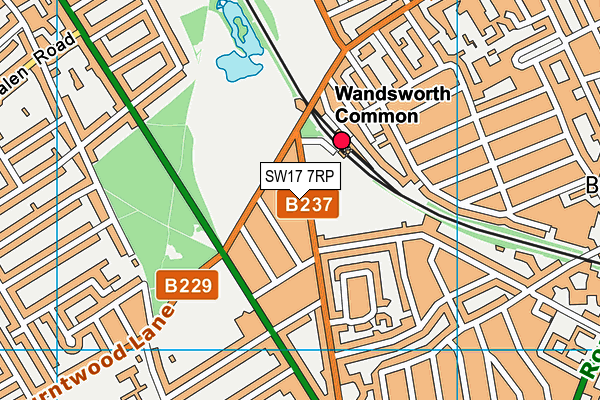SW17 7RP map - OS VectorMap District (Ordnance Survey) SW17 7RP map - OS VectorMap District (Ordnance Survey)