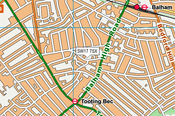 SW17 7SX map - OS VectorMap District (Ordnance Survey) SW17 7SX map - OS VectorMap District (Ordnance Survey)