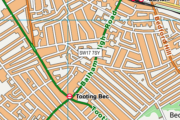 SW17 7SY map - OS VectorMap District (Ordnance Survey) SW17 7SY map - OS VectorMap District (Ordnance Survey)