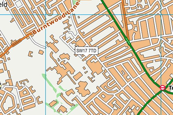 SW17 7TD map - OS VectorMap District (Ordnance Survey) SW17 7TD map - OS VectorMap District (Ordnance Survey)