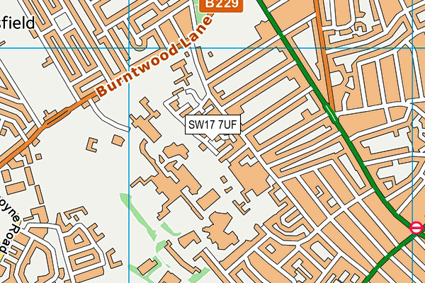 SW17 7UF map - OS VectorMap District (Ordnance Survey) SW17 7UF map - OS VectorMap District (Ordnance Survey)