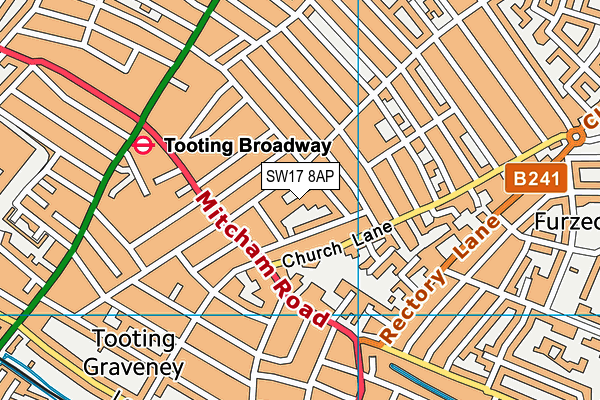 SW17 8AP map - OS VectorMap District (Ordnance Survey) SW17 8AP map - OS VectorMap District (Ordnance Survey)
