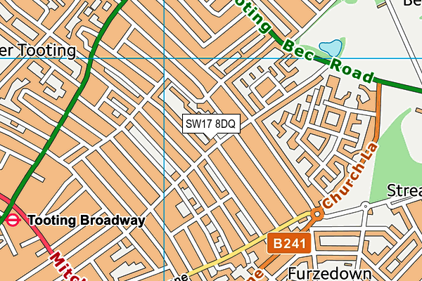 SW17 8DQ map - OS VectorMap District (Ordnance Survey)