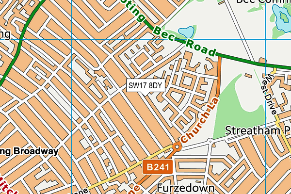 SW17 8DY map - OS VectorMap District (Ordnance Survey) SW17 8DY map - OS VectorMap District (Ordnance Survey)