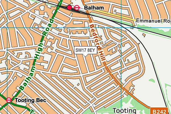 SW17 8EY map - OS VectorMap District (Ordnance Survey)