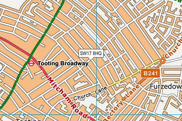 SW17 8HQ map - OS VectorMap District (Ordnance Survey)