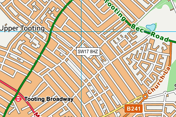 SW17 8HZ map - OS VectorMap District (Ordnance Survey) SW17 8HZ map - OS VectorMap District (Ordnance Survey)