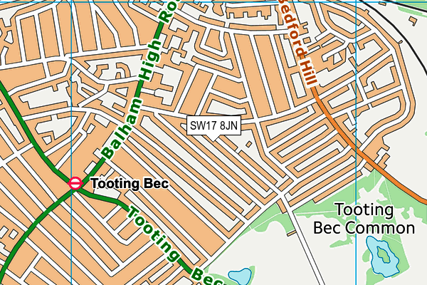 SW17 8JN map - OS VectorMap District (Ordnance Survey) SW17 8JN map - OS VectorMap District (Ordnance Survey)