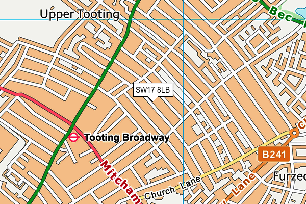 SW17 8LB map - OS VectorMap District (Ordnance Survey) SW17 8LB map - OS VectorMap District (Ordnance Survey)