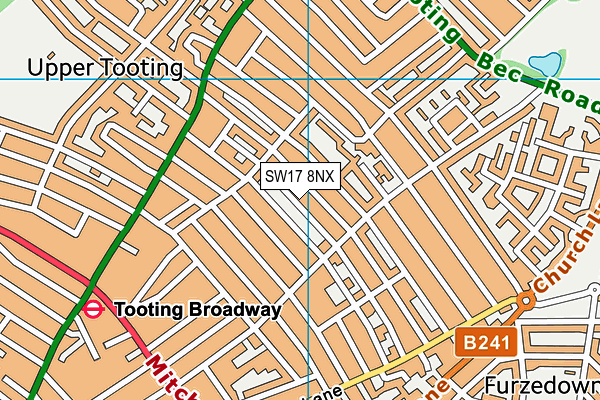 SW17 8NX map - OS VectorMap District (Ordnance Survey) SW17 8NX map - OS VectorMap District (Ordnance Survey)