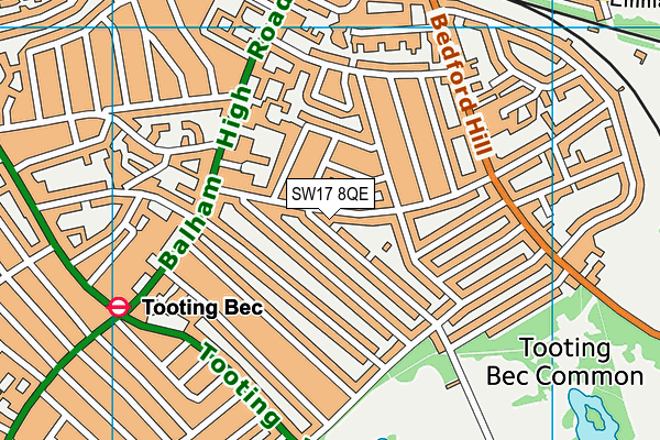 SW17 8QE map - OS VectorMap District (Ordnance Survey) SW17 8QE map - OS VectorMap District (Ordnance Survey)