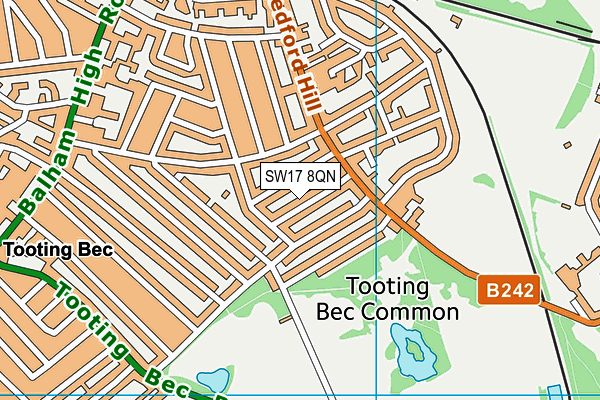 SW17 8QN map - OS VectorMap District (Ordnance Survey) SW17 8QN map - OS VectorMap District (Ordnance Survey)