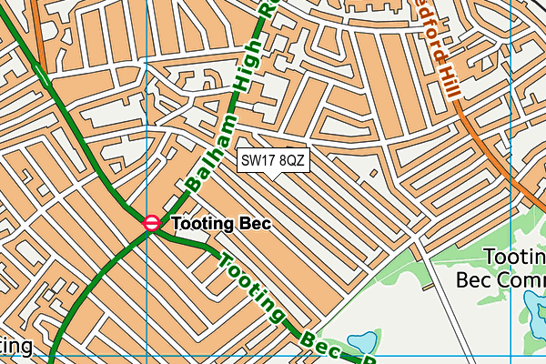 SW17 8QZ map - OS VectorMap District (Ordnance Survey) SW17 8QZ map - OS VectorMap District (Ordnance Survey)