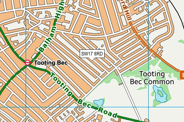 SW17 8RD map - OS VectorMap District (Ordnance Survey) SW17 8RD map - OS VectorMap District (Ordnance Survey)