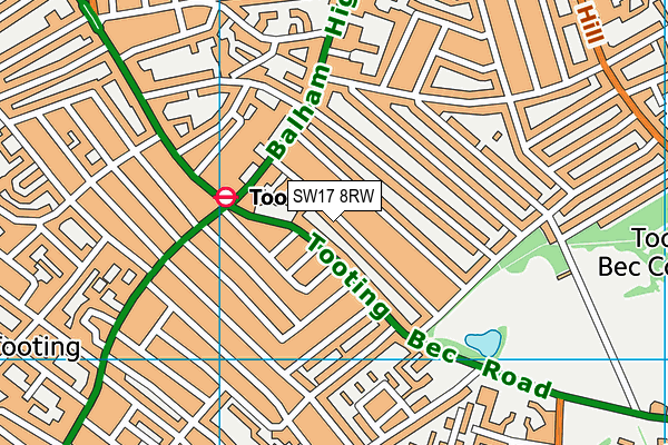 SW17 8RW map - OS VectorMap District (Ordnance Survey) SW17 8RW map - OS VectorMap District (Ordnance Survey)