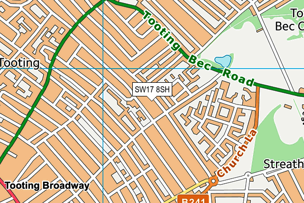 SW17 8SH map - OS VectorMap District (Ordnance Survey) SW17 8SH map - OS VectorMap District (Ordnance Survey)