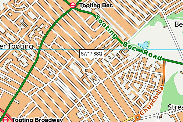 SW17 8SQ map - OS VectorMap District (Ordnance Survey)