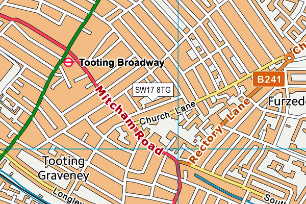 SW17 8TG map - OS VectorMap District (Ordnance Survey) SW17 8TG map - OS VectorMap District (Ordnance Survey)