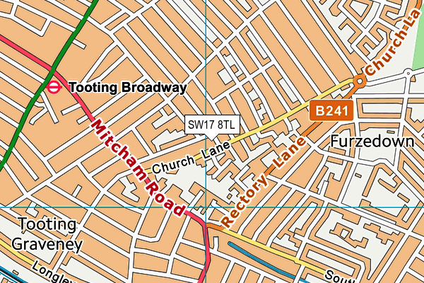 SW17 8TL map - OS VectorMap District (Ordnance Survey) SW17 8TL map - OS VectorMap District (Ordnance Survey)
