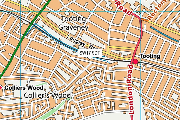 SW17 9DT map - OS VectorMap District (Ordnance Survey)