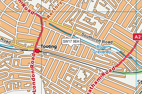 SW17 9EH map - OS VectorMap District (Ordnance Survey)