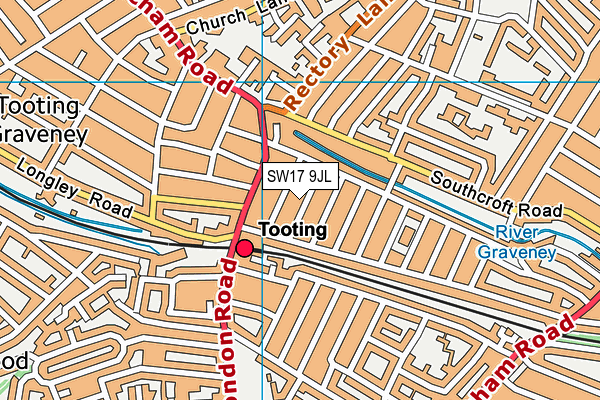 SW17 9JL map - OS VectorMap District (Ordnance Survey) SW17 9JL map - OS VectorMap District (Ordnance Survey)