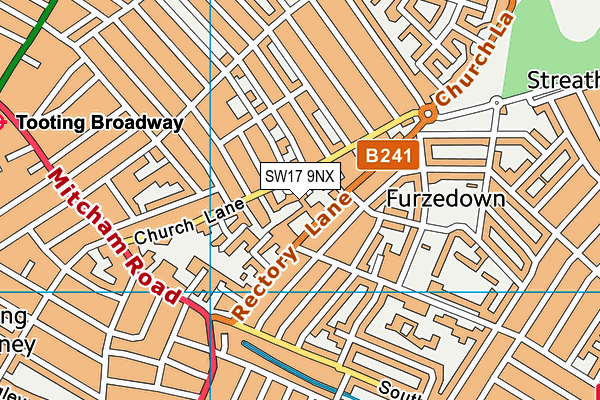 SW17 9NX map - OS VectorMap District (Ordnance Survey) SW17 9NX map - OS VectorMap District (Ordnance Survey)