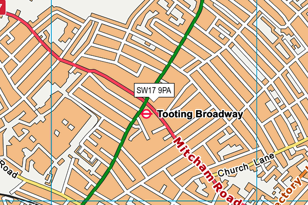 SW17 9PA map - OS VectorMap District (Ordnance Survey) SW17 9PA map - OS VectorMap District (Ordnance Survey)