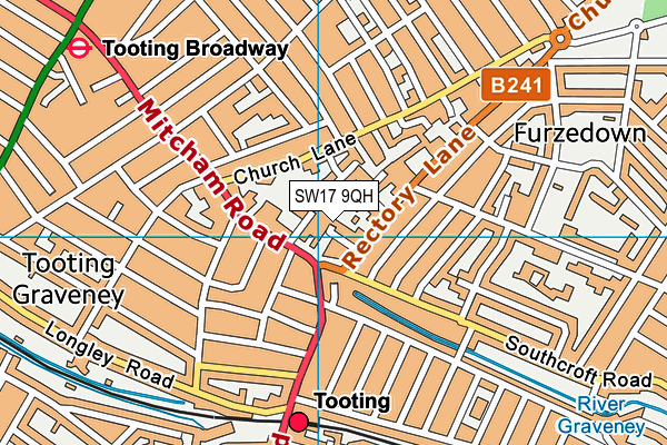 SW17 9QH map - OS VectorMap District (Ordnance Survey) SW17 9QH map - OS VectorMap District (Ordnance Survey)