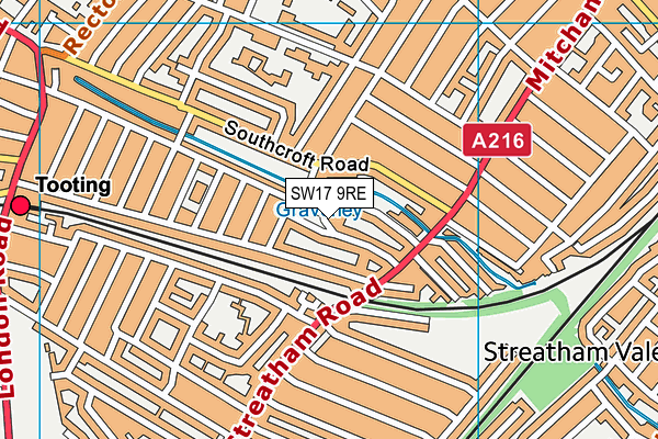 SW17 9RE map - OS VectorMap District (Ordnance Survey) SW17 9RE map - OS VectorMap District (Ordnance Survey)