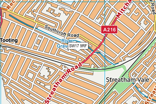 SW17 9RF map - OS VectorMap District (Ordnance Survey) SW17 9RF map - OS VectorMap District (Ordnance Survey)