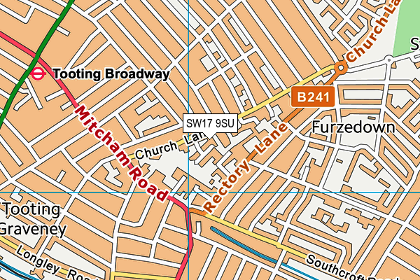 SW17 9SU map - OS VectorMap District (Ordnance Survey) SW17 9SU map - OS VectorMap District (Ordnance Survey)