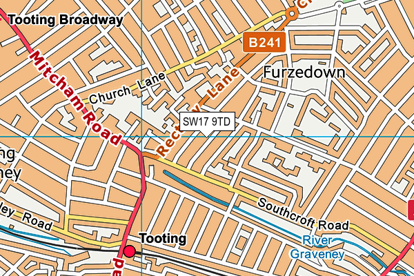 SW17 9TD map - OS VectorMap District (Ordnance Survey) SW17 9TD map - OS VectorMap District (Ordnance Survey)