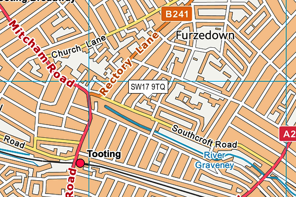 SW17 9TQ map - OS VectorMap District (Ordnance Survey) SW17 9TQ map - OS VectorMap District (Ordnance Survey)