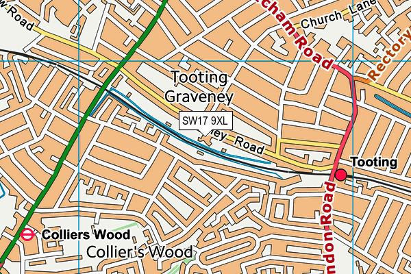 SW17 9XL map - OS VectorMap District (Ordnance Survey) SW17 9XL map - OS VectorMap District (Ordnance Survey)