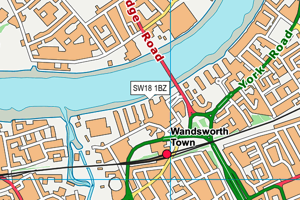 SW18 1BZ map - OS VectorMap District (Ordnance Survey) SW18 1BZ map - OS VectorMap District (Ordnance Survey)