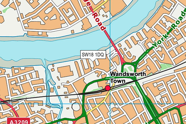 SW18 1DQ map - OS VectorMap District (Ordnance Survey) SW18 1DQ map - OS VectorMap District (Ordnance Survey)