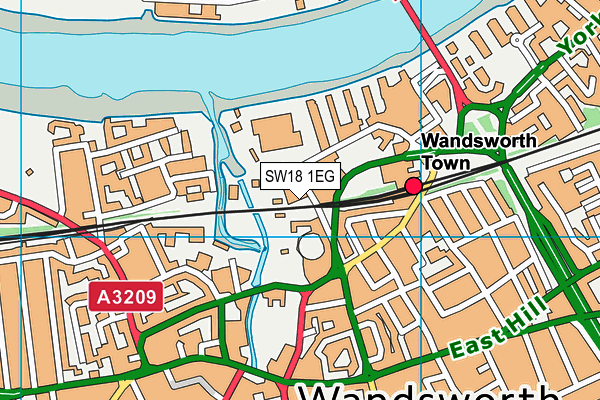 SW18 1EG map - OS VectorMap District (Ordnance Survey) SW18 1EG map - OS VectorMap District (Ordnance Survey)
