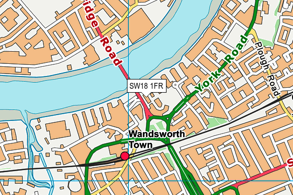 SW18 1FR map - OS VectorMap District (Ordnance Survey)