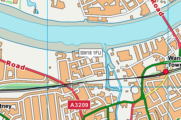 SW18 1FU map - OS VectorMap District (Ordnance Survey)